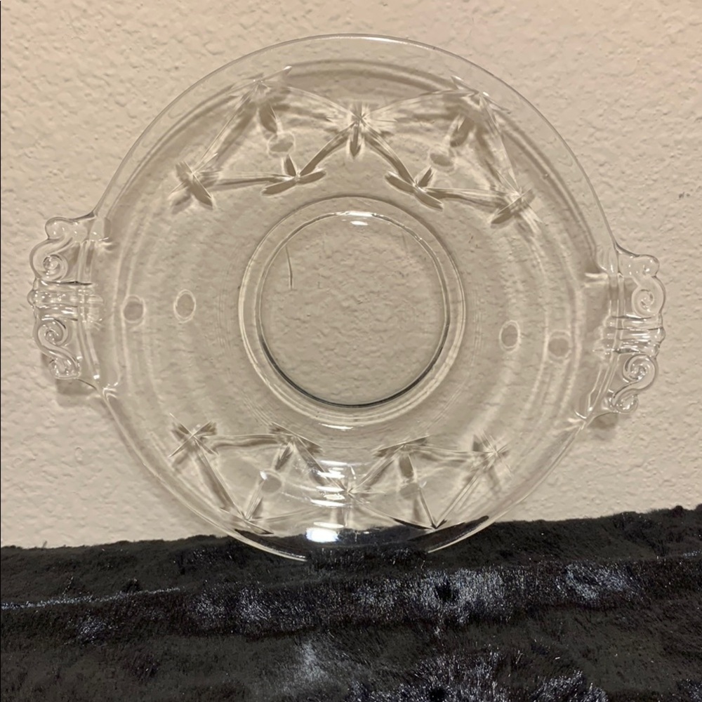 Elegant Clear Glass Etched Plate